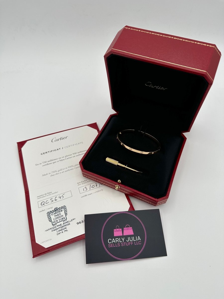 Cartier Love Bracelet 10 Diamonds Small YG 17 - Carly Julia Sells Stuff, LLC