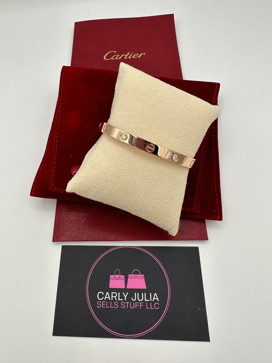 Cartier Rose Gold 4 Diamond Bracelet - Carly Julia Sells Stuff, LLC