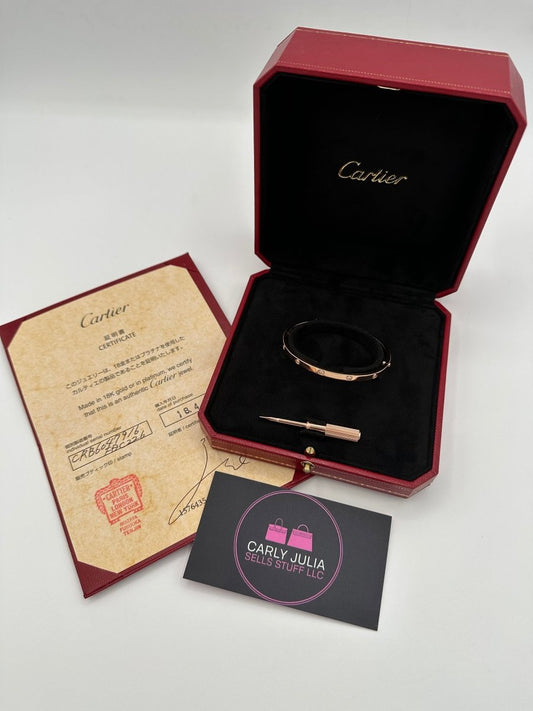 Cartier Small Love Bracelet 10 Diamonds Size 16 - Carly Julia Sells Stuff, LLC