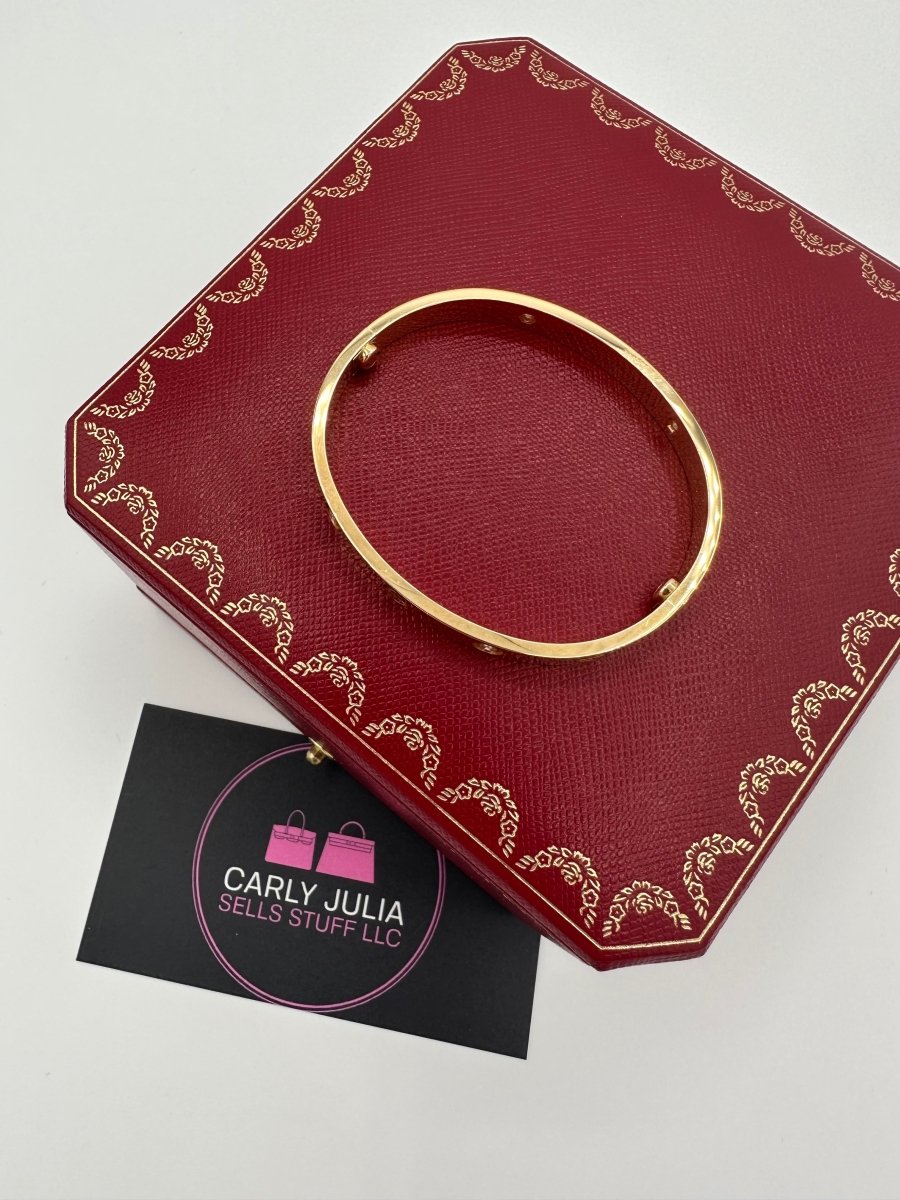 Cartier Yellow Gold Love Bracelet Size 17 4 Diamonds - Carly Julia Sells Stuff, LLC