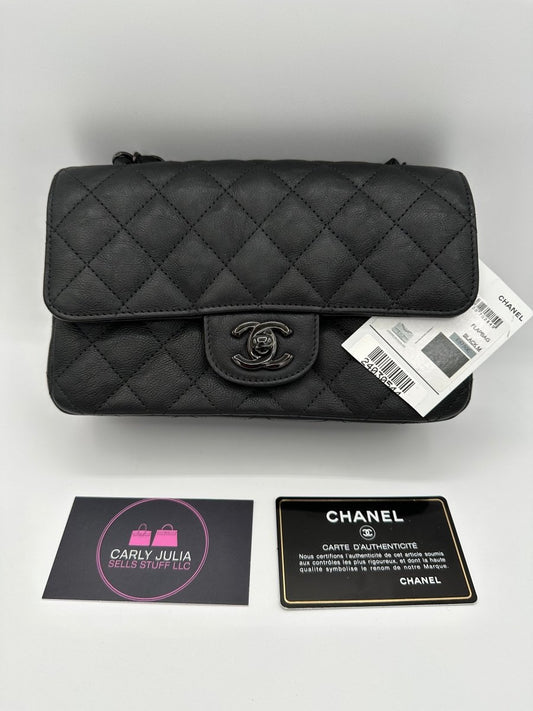 CHANEL 17a So Black Mini Crumpled Calfskin - Carly Julia Sells Stuff, LLC
