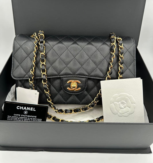 CHANEL 2020 Medium Double Flap Black Caviar GHW - Carly Julia Sells Stuff, LLC