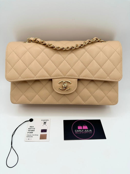 CHANEL 2022 Brand New Small Beige Claire Double Flap GHW - Carly Julia Sells Stuff, LLC