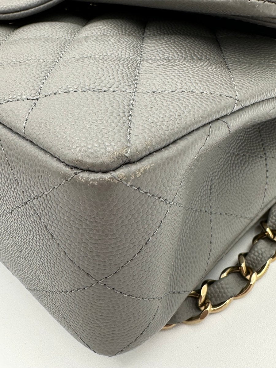 Chanel 2022 Small Caviar Grey Double Flap LGHW - Carly Julia Sells Stuff, LLC