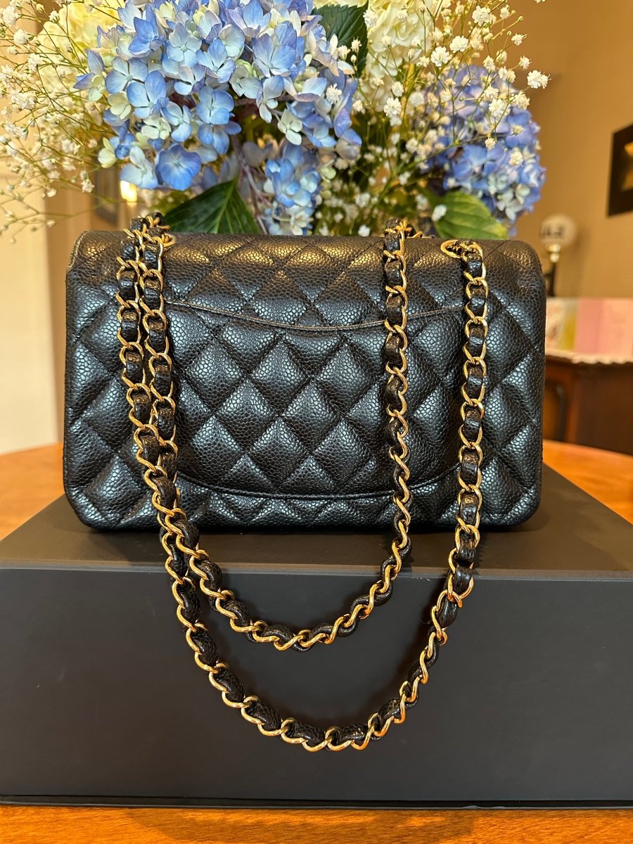 CHANEL 2023 Small Black Caviar Double Flap GHW - Carly Julia Sells Stuff, LLC