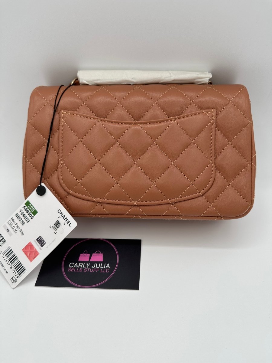 CHANEL 22S Mini Carmel Lambskin Flap - Carly Julia Sells Stuff, LLC