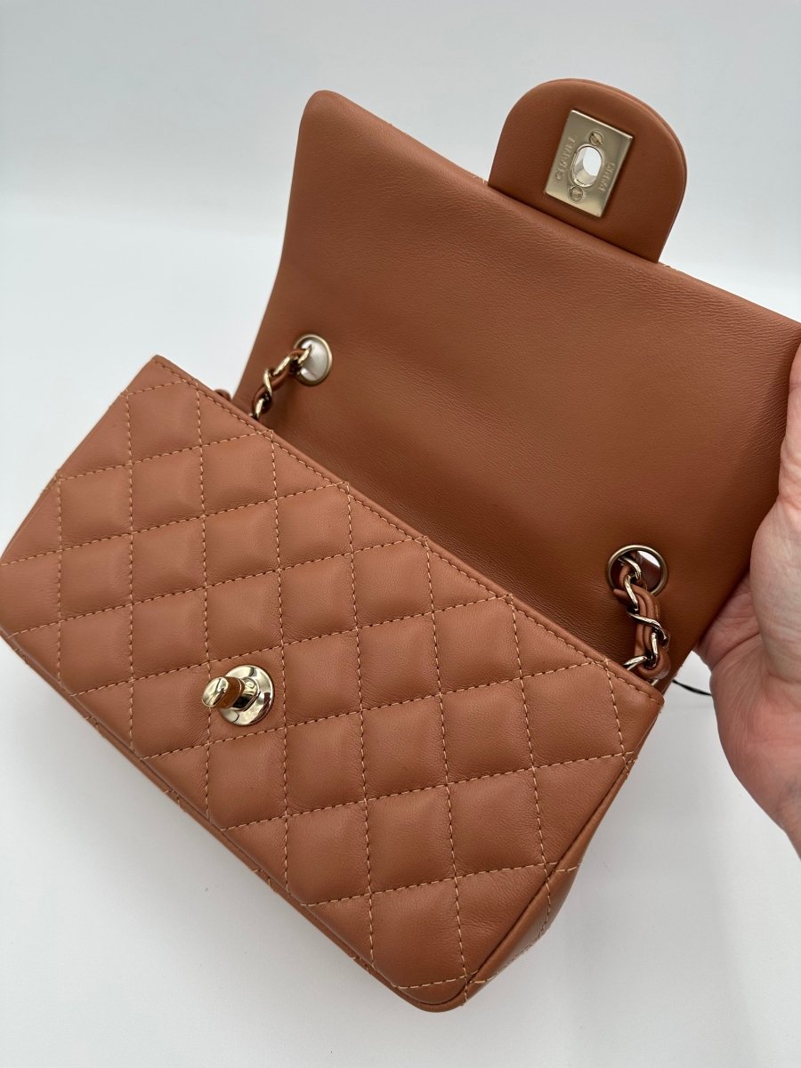 CHANEL 22S Mini Carmel Lambskin Flap - Carly Julia Sells Stuff, LLC