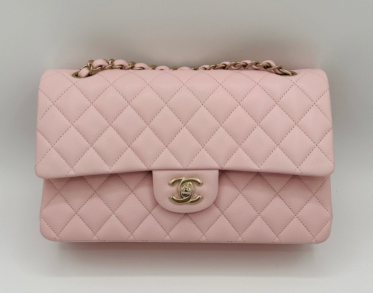 Chanel 22S Rose Claire Light Pink Medium Double Flap - Carly Julia Sells Stuff, LLC