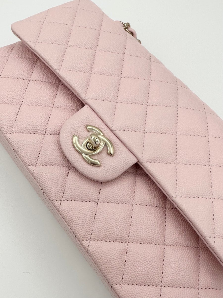 Chanel 22S Rose Claire Light Pink Medium Double Flap - Carly Julia Sells Stuff, LLC