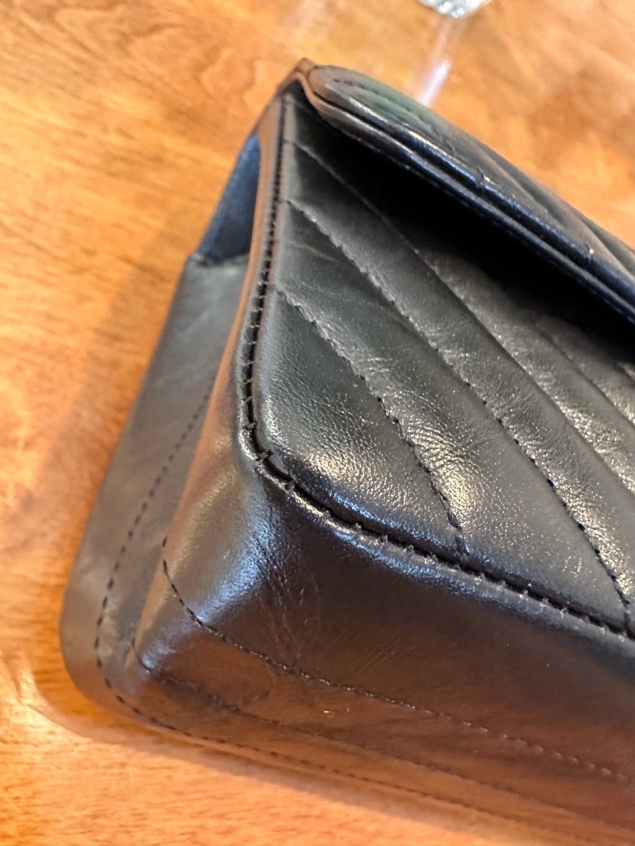 CHANEL Aged Crumpled Calfskin So Black 2.55 Mini Reissue Flap - Carly Julia Sells Stuff, LLC