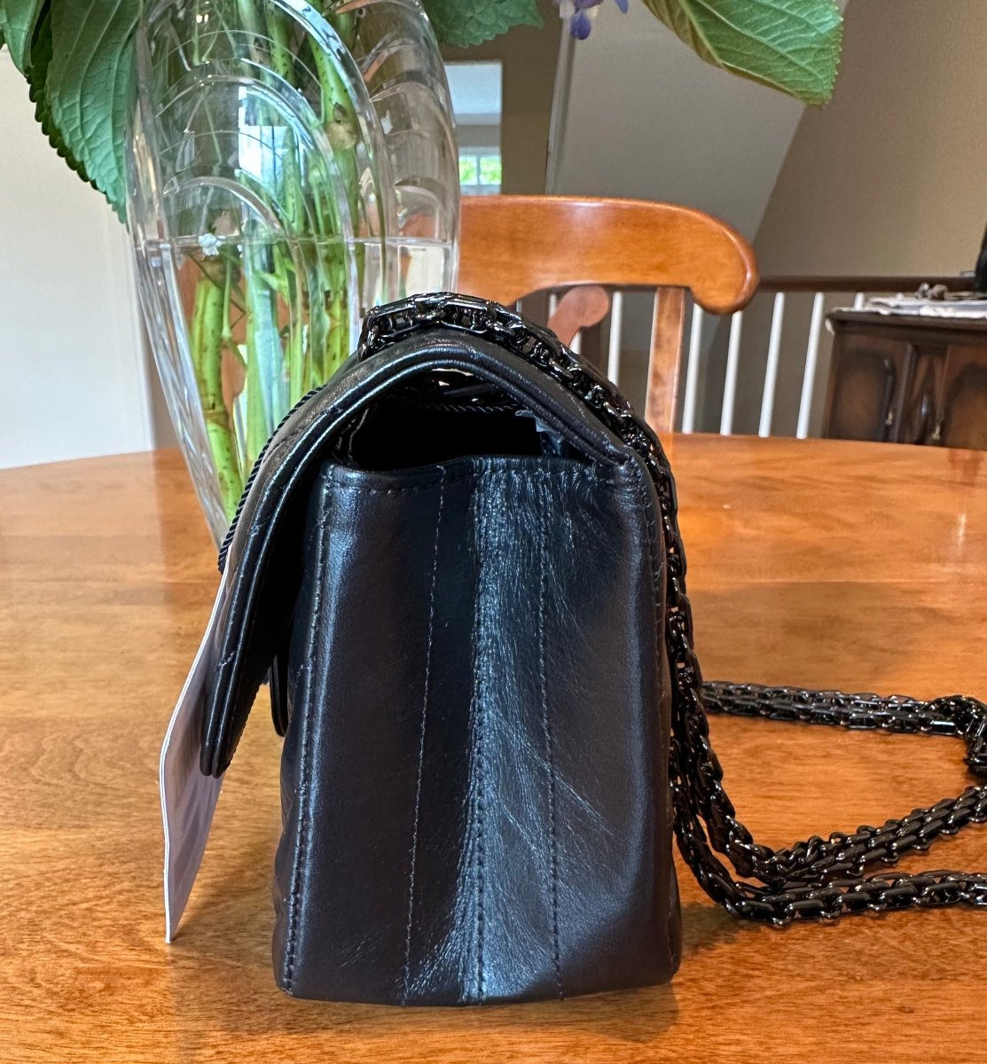 CHANEL Aged Crumpled Calfskin So Black 2.55 Mini Reissue Flap - Carly Julia Sells Stuff, LLC