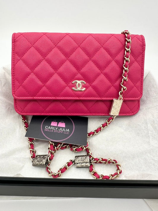 CHANEL Brand New Dark Pink Limited Edition Caviar WOC GHW - Carly Julia Sells Stuff, LLC
