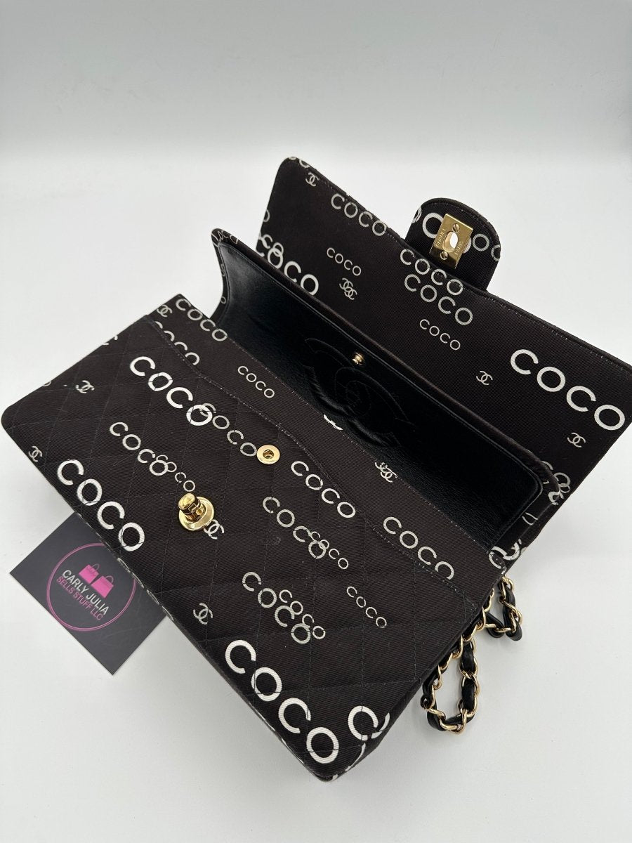 CHANEL Limited Edition Vintage Coco Logo Canvas Double Flap - Carly Julia Sells Stuff, LLC