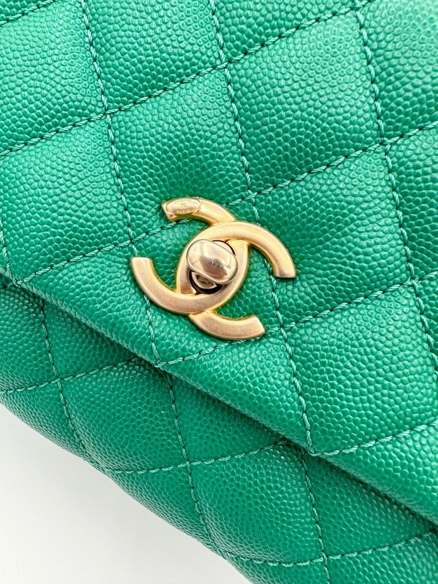 CHANEL Mini Emerald Green Coco Handle - Carly Julia Sells Stuff, LLC