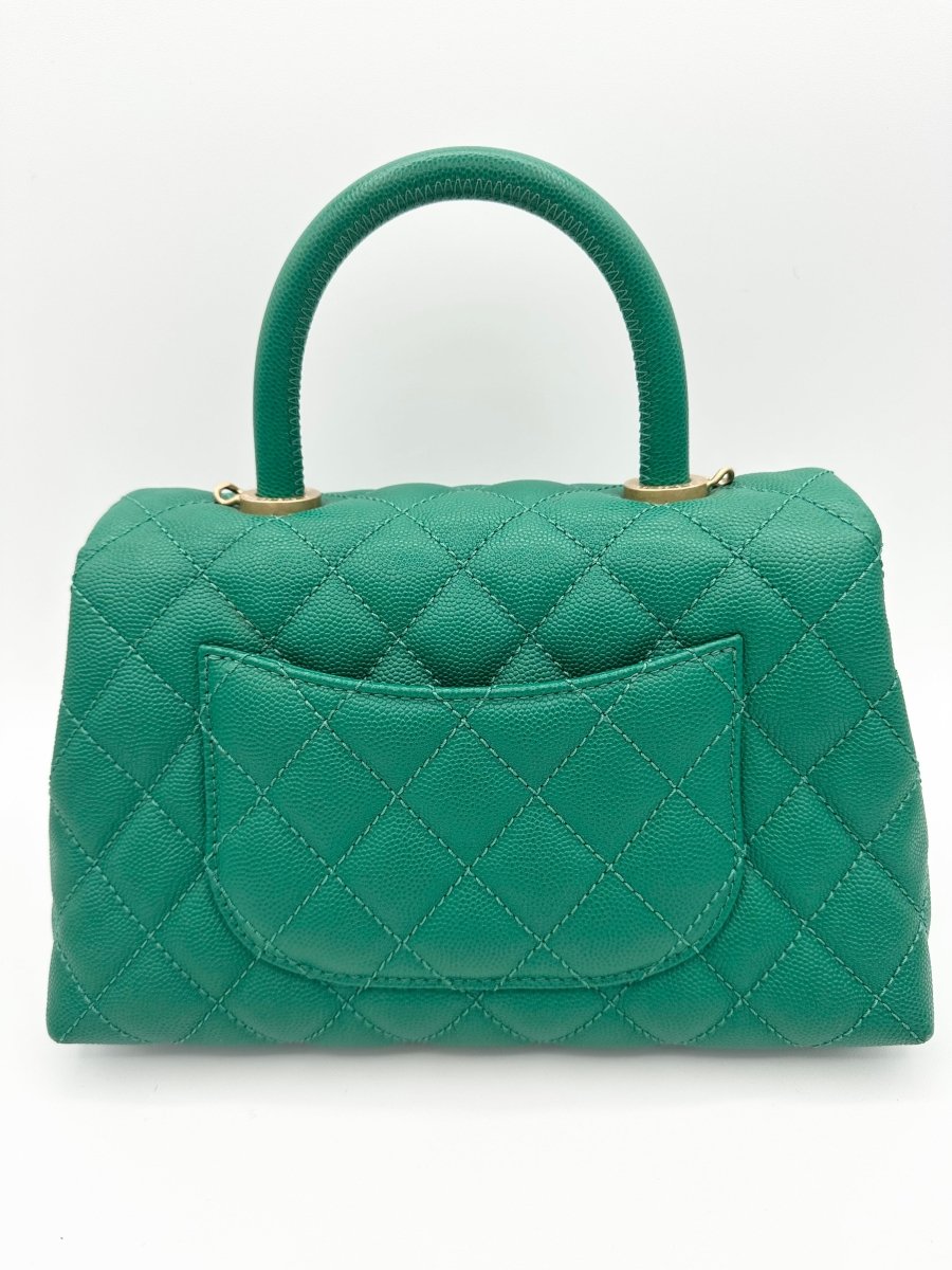 CHANEL Mini Emerald Green Coco Handle - Carly Julia Sells Stuff, LLC