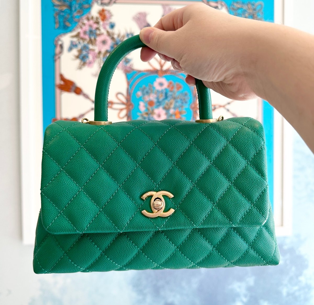 CHANEL Mini Emerald Green Coco Handle - Carly Julia Sells Stuff, LLC