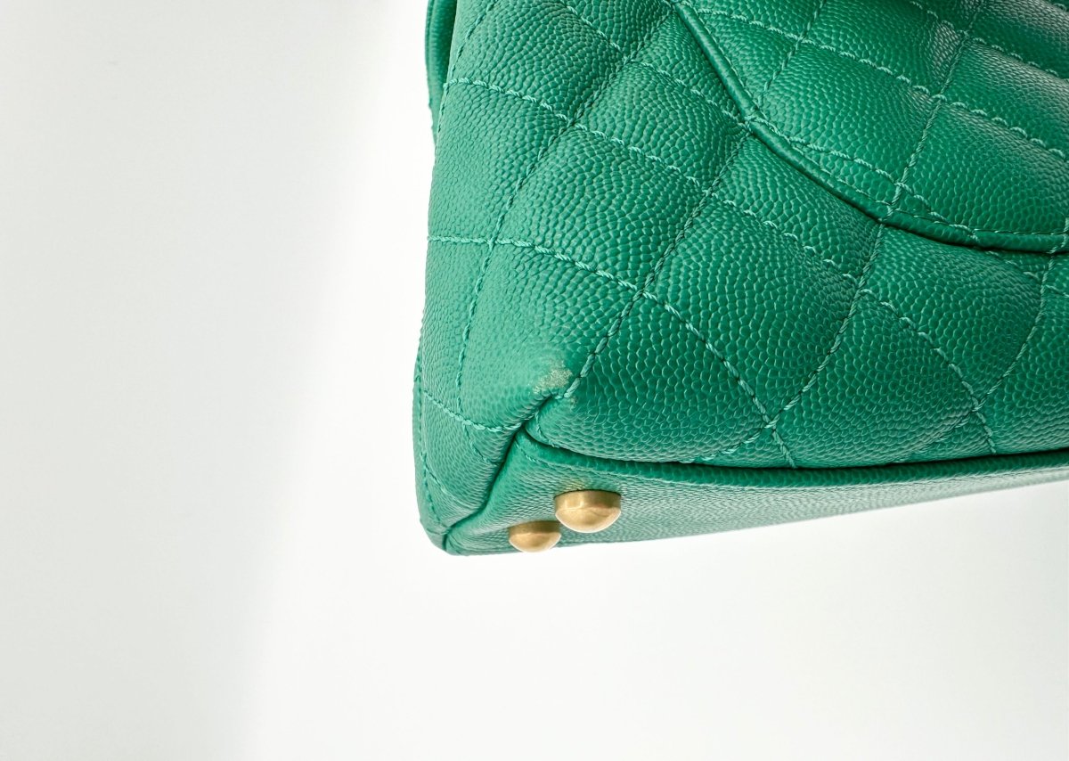 CHANEL Mini Emerald Green Coco Handle - Carly Julia Sells Stuff, LLC