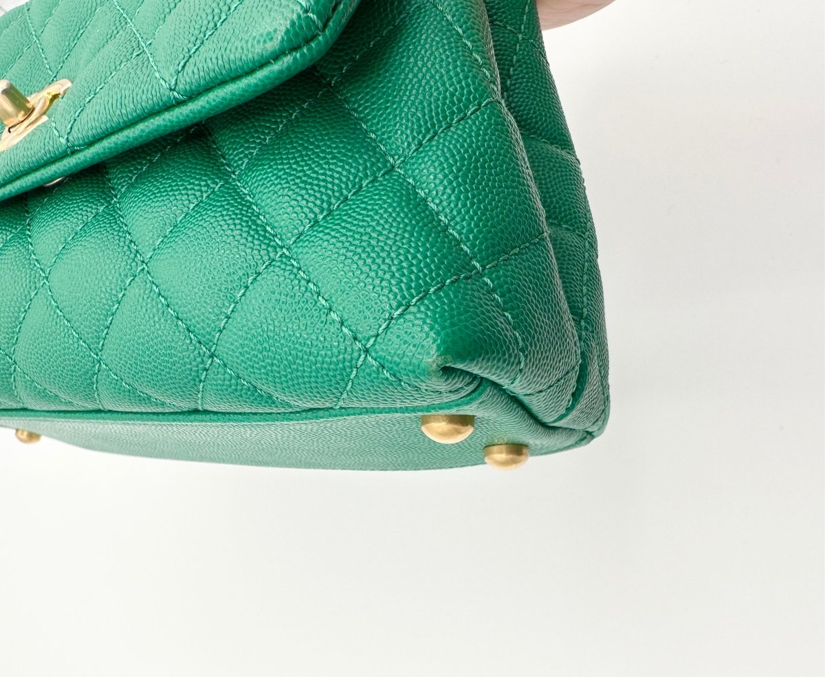 CHANEL Small Mini Emerald Green Coco Handle Carly Julia Sells