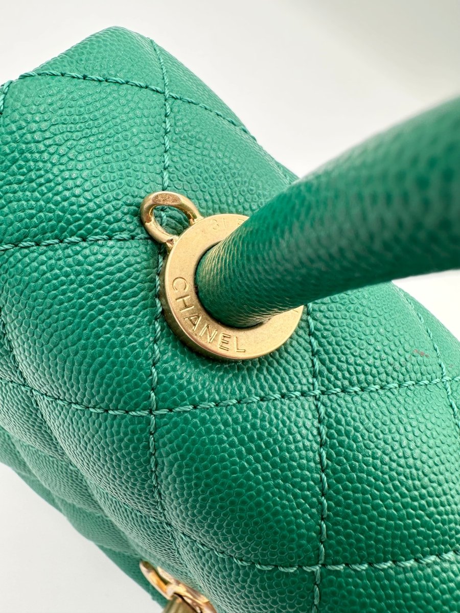 CHANEL Mini Emerald Green Coco Handle - Carly Julia Sells Stuff, LLC