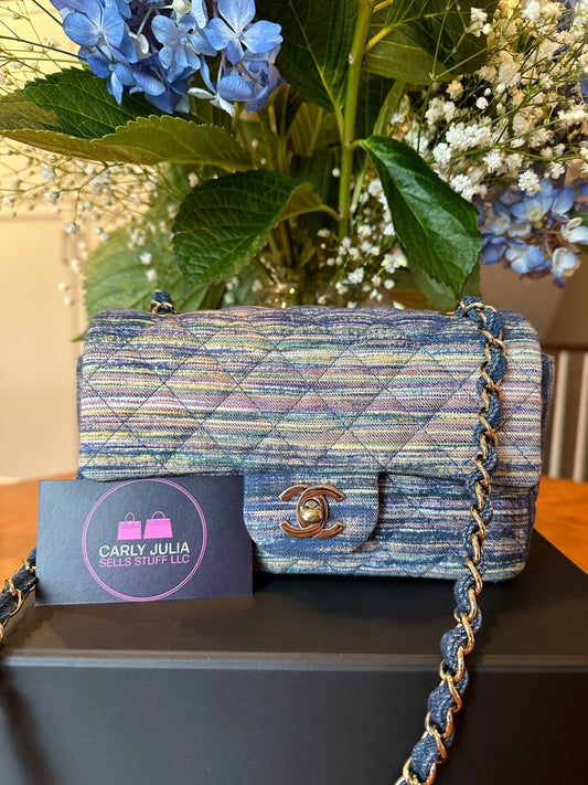 CHANEL Mini Multicolor Denim Flap - Carly Julia Sells Stuff, LLC