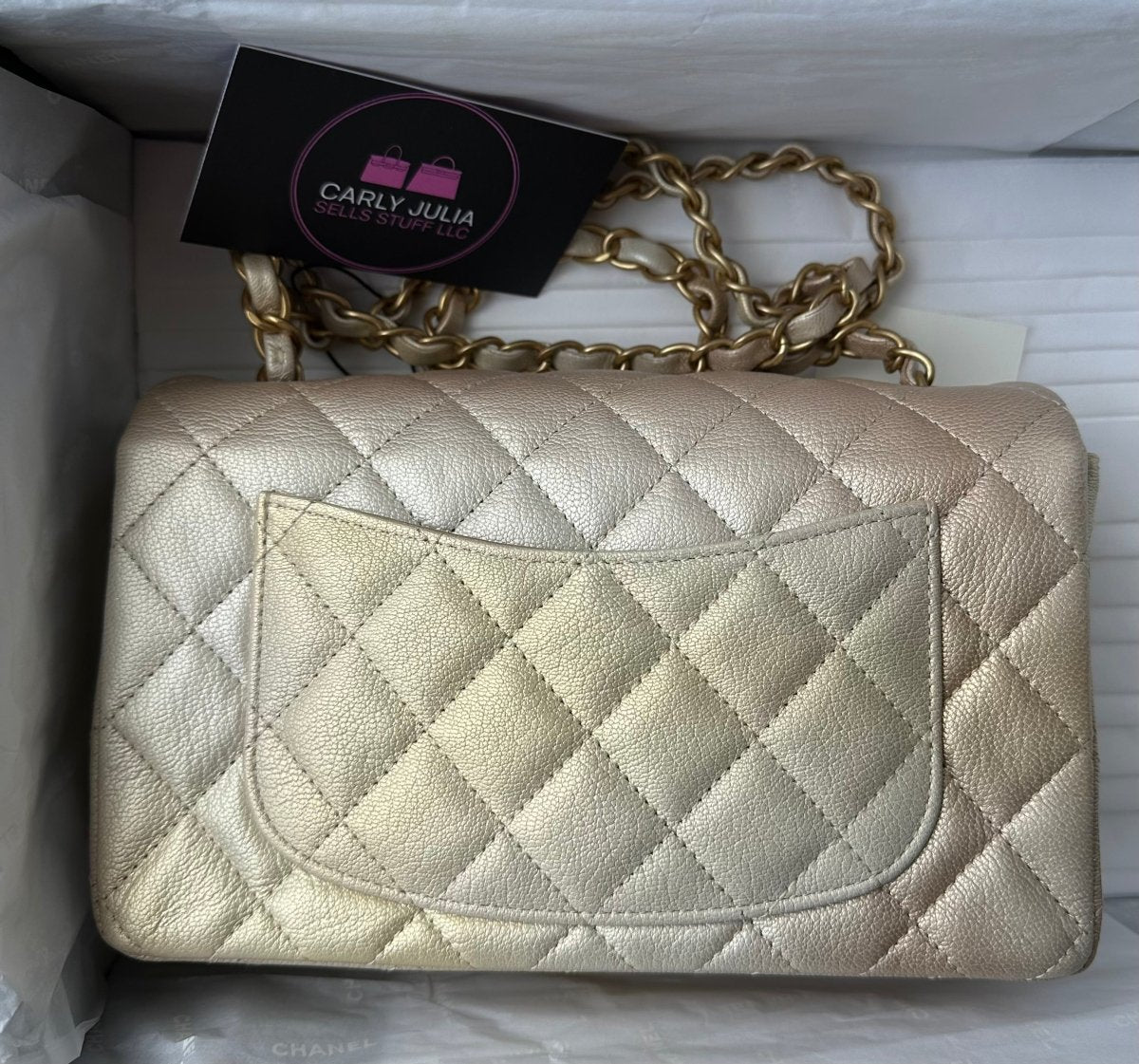 CHANEL Mini Rectangle Ombre Goatskin Gold Flap - Carly Julia Sells Stuff, LLC