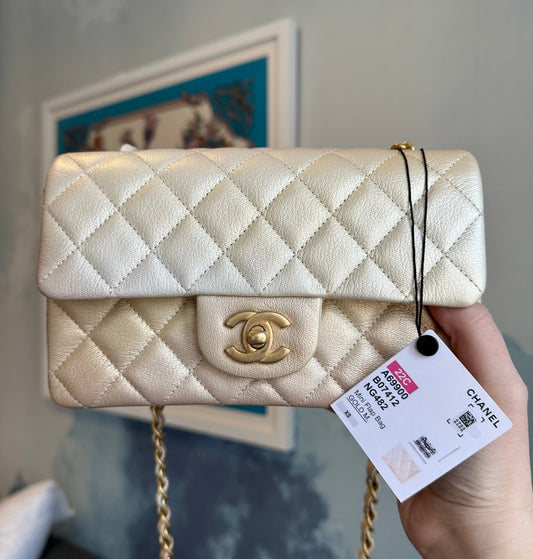 CHANEL Mini Rectangle Ombre Goatskin Gold Flap - Carly Julia Sells Stuff, LLC