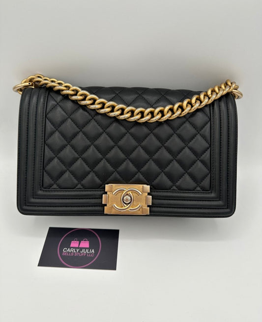 CHANEL Old Medium Boy Bag Black GHW - Carly Julia Sells Stuff, LLC