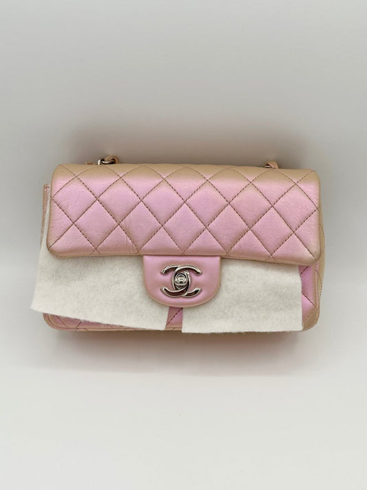 Chanel Pink ￼Iridescent Mini Flap - Carly Julia Sells Stuff, LLC