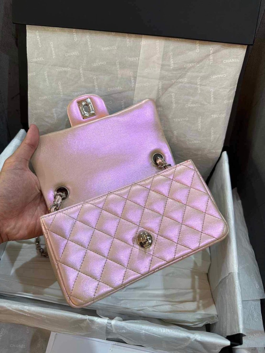 Chanel Pink ￼Iridescent Mini Flap - Carly Julia Sells Stuff, LLC