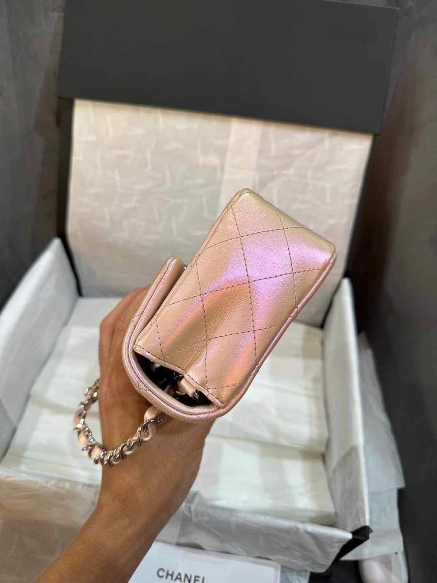 Chanel Pink ￼Iridescent Mini Flap - Carly Julia Sells Stuff, LLC