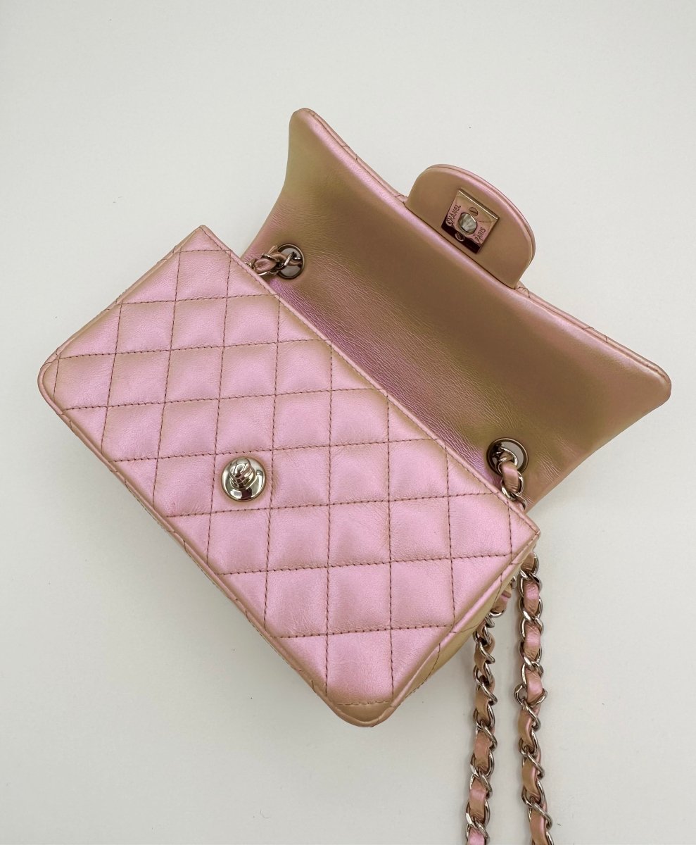 Chanel Pink ￼Iridescent Mini Flap - Carly Julia Sells Stuff, LLC