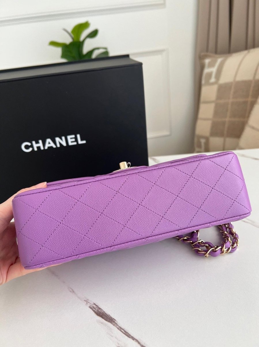 CHANEL Small Purple Caviar Double Flap GHW - Carly Julia Sells Stuff, LLC