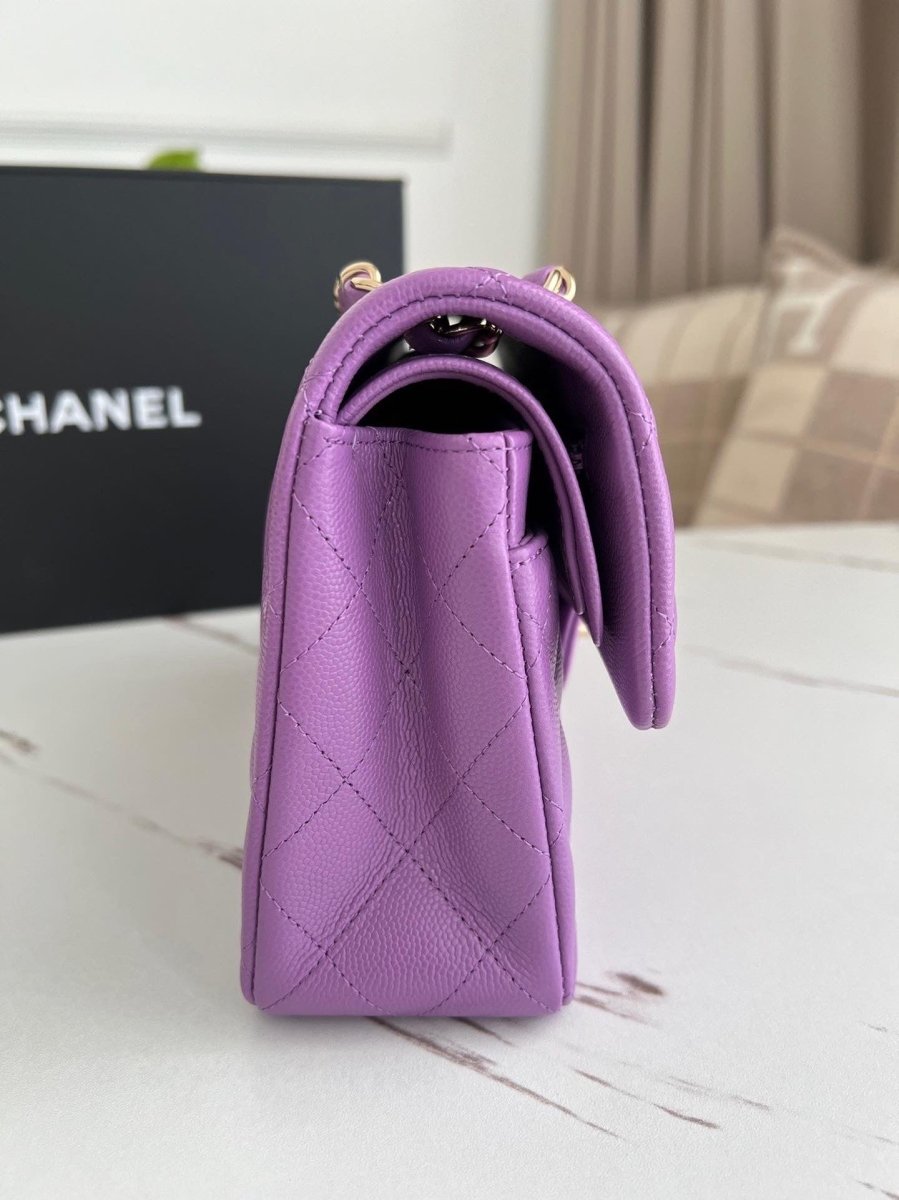 CHANEL Small Purple Caviar Double Flap GHW - Carly Julia Sells Stuff, LLC