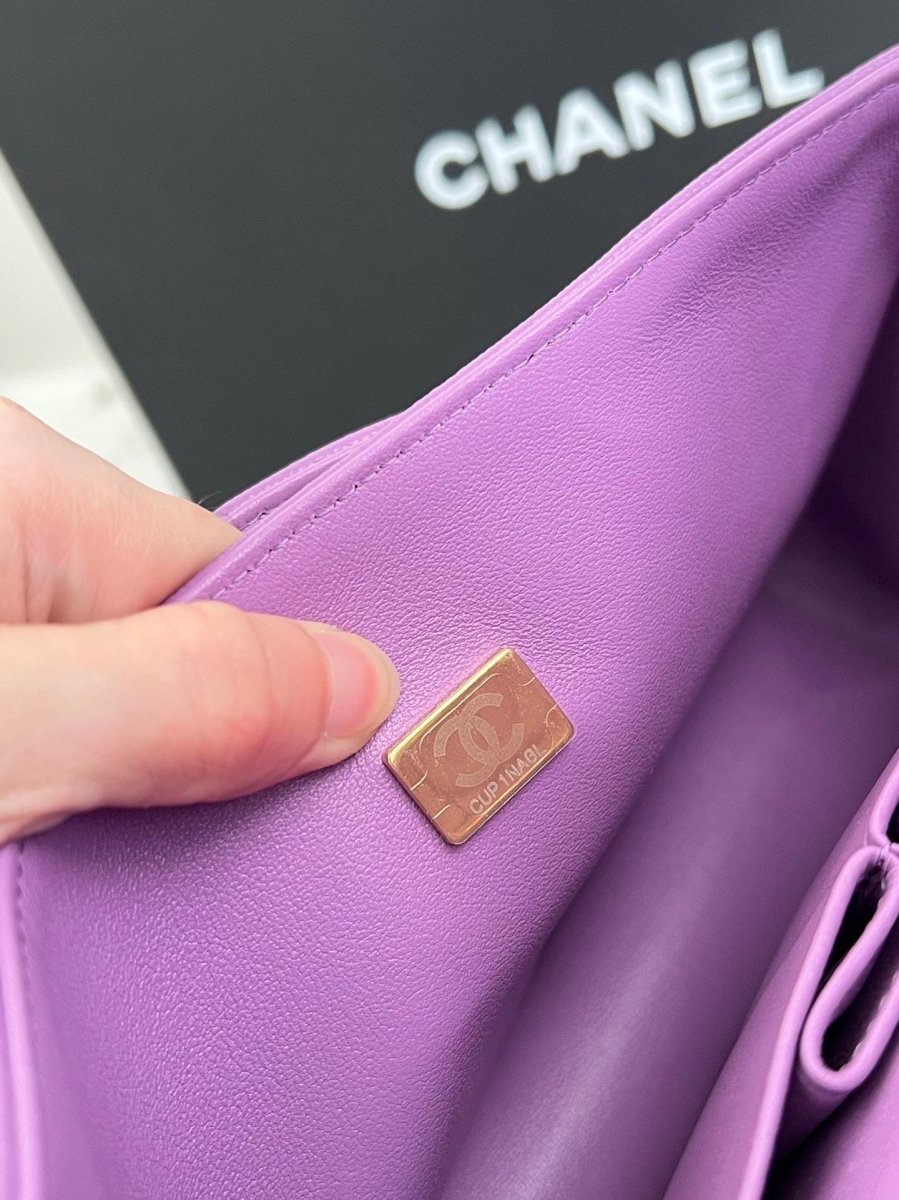 CHANEL Small Purple Caviar Double Flap GHW - Carly Julia Sells Stuff, LLC