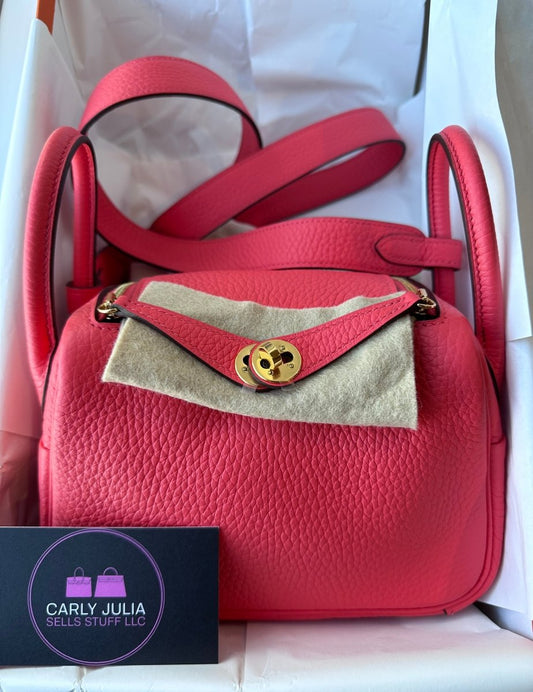 Hermès 2022 Mini Lindy 20 Rose Texas GHW - Carly Julia Sells Stuff, LLC