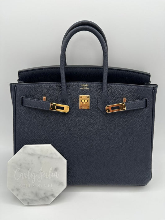 Hermes Birkin 25 Togo Blue Nuit GHW - Carly Julia Sells Stuff, LLC