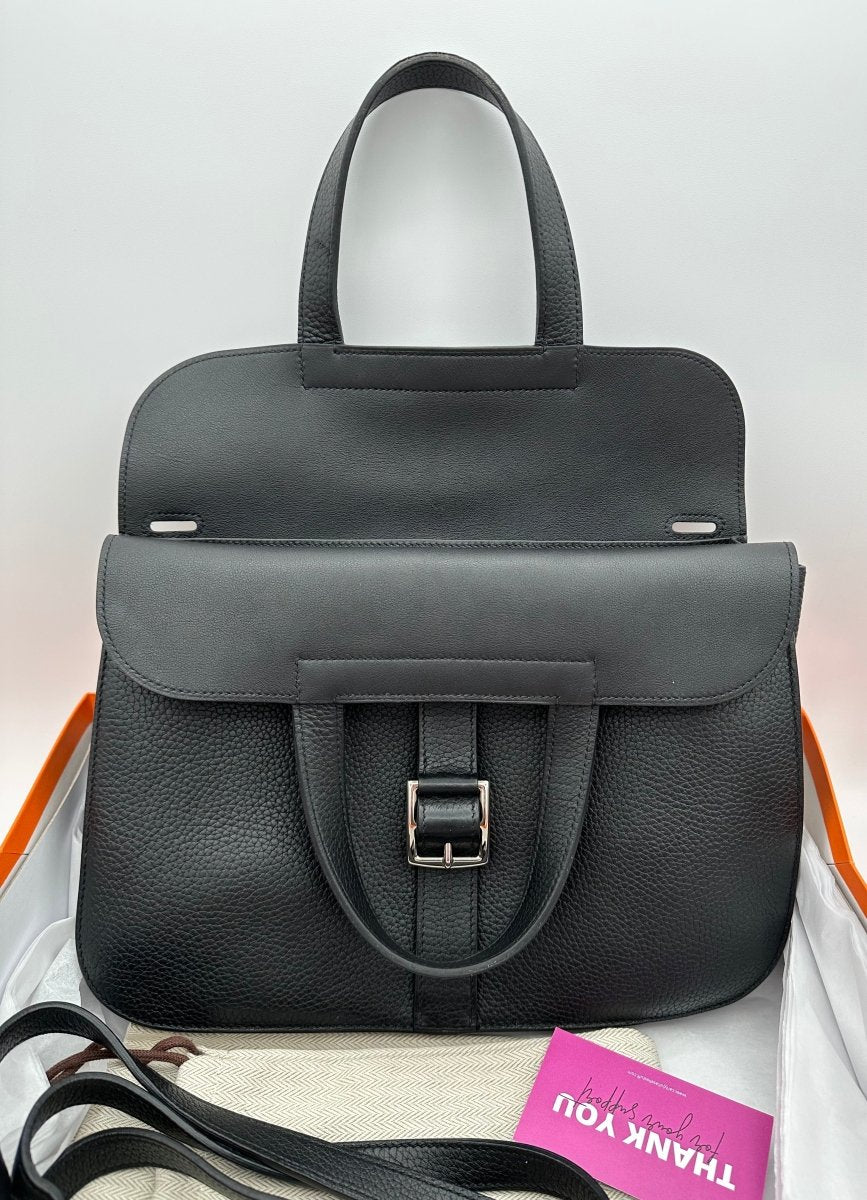 Hermes Halzan 31 Noir PHW - Carly Julia Sells Stuff, LLC