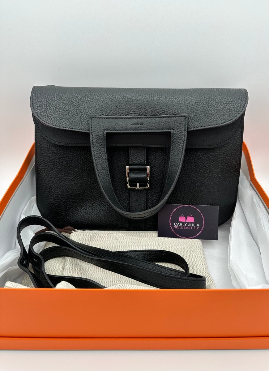 Hermes Halzan 31 Noir PHW - Carly Julia Sells Stuff, LLC