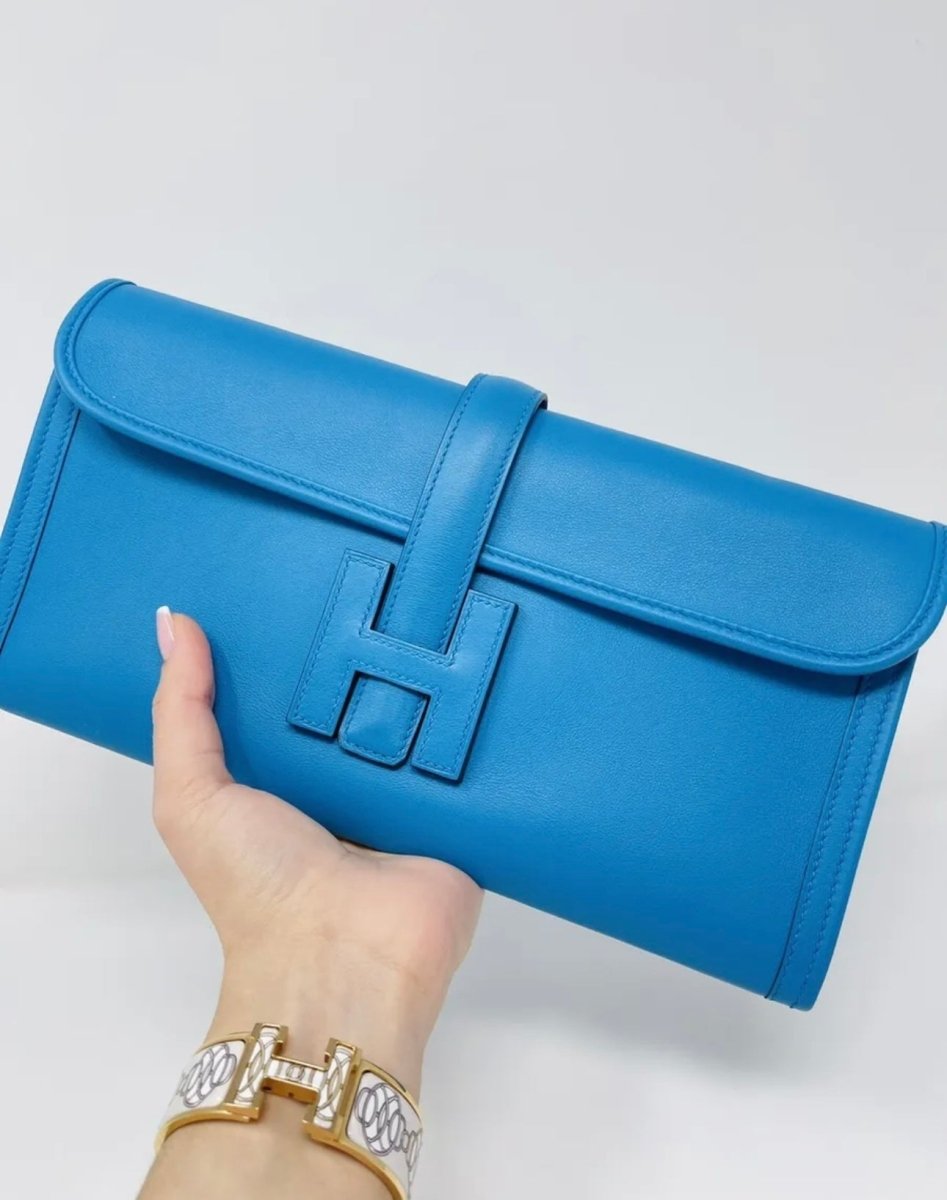 Hermès Jige Elan 29 Bleu Clutch on - Carly Julia Sells Stuff, LLC