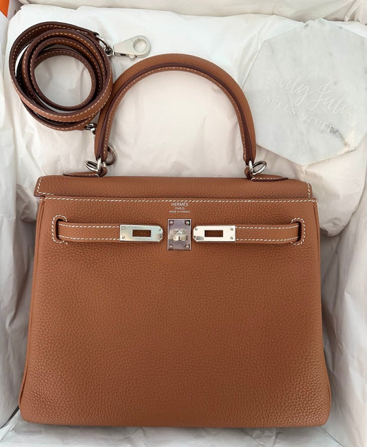 Hermes Kelly 25 Retourne Gold PHW - Carly Julia Sells Stuff, LLC