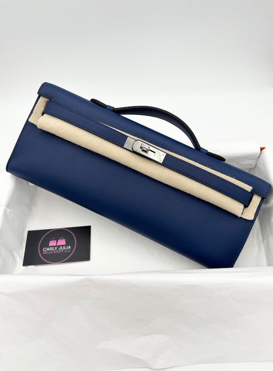 Hermes Kelly Cut Blue Sapphire PHW - Carly Julia Sells Stuff, LLC