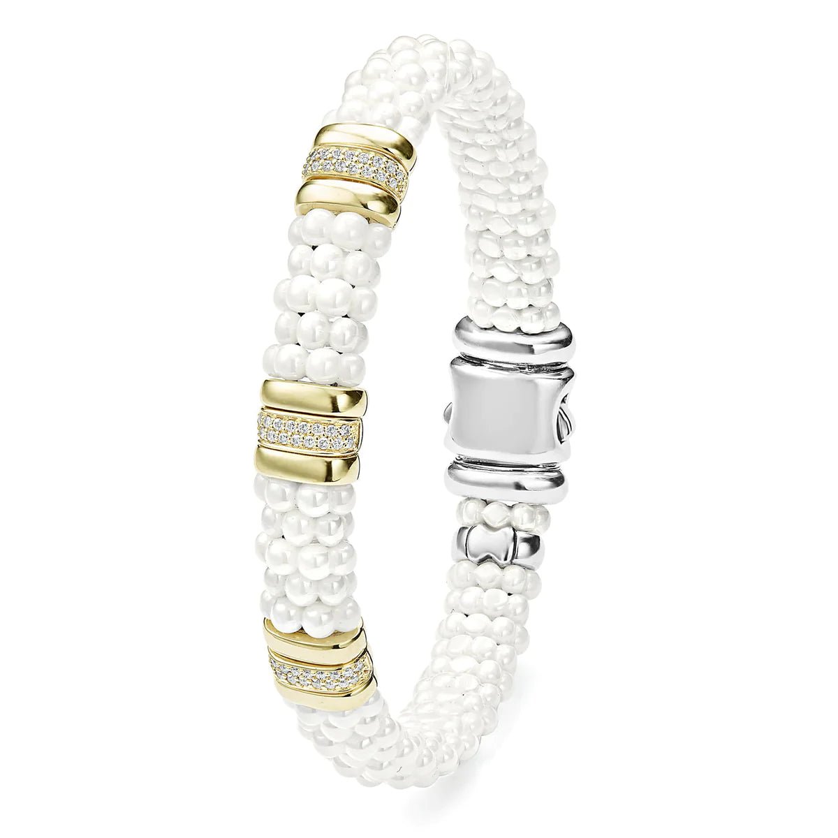 Lagos Three Station Caviar Diamond Bracelet - Carly Julia Sells Stuff, LLC