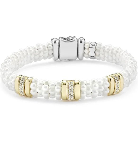 Lagos Three Station Caviar Diamond Bracelet - Carly Julia Sells Stuff, LLC