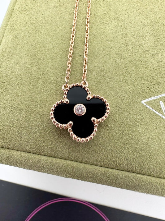 Van Cleef & Arpels 2016 Black Onyx RG Holiday Pendant - Carly Julia Sells Stuff, LLC