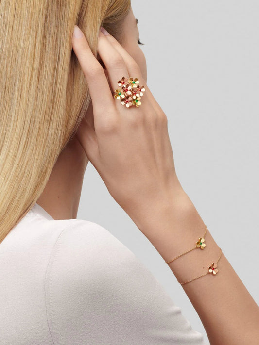 Van Cleef & Arpels 8 Flower Frivole Ring - Carly Julia Sells Stuff, LLC