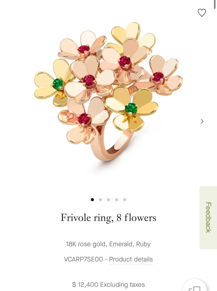Van Cleef & Arpels 8 Flower Frivole Ring - Carly Julia Sells Stuff, LLC