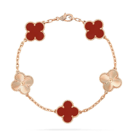 Van Cleef & Arpels Vintage Alhambra 5 Motif Bracelet - Carly Julia Sells Stuff, LLC